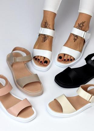 Босоніжки "shore", пудра, натуральна шкіра8 фото