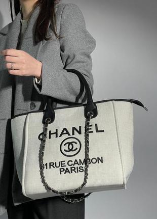 Сумка шопер у стилі chanel deauville large shopping bag