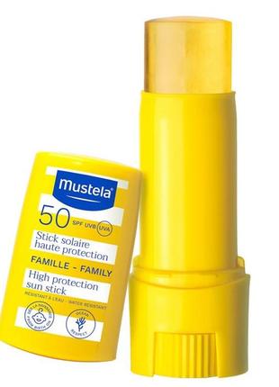 Mustela sun сонцезахисний крем стік для окремих частин обличчя та тіла, від народження, spf 50