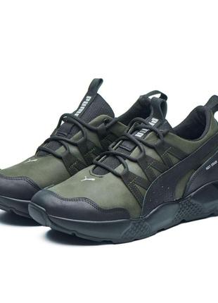 Чоловічі кросівки puma хакі преміум якості