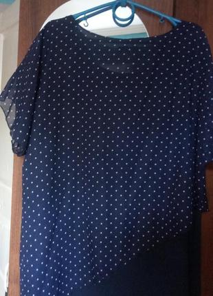 Нарядная блузка в горошек, 450 грн., италия.,р.54-56.5 фото