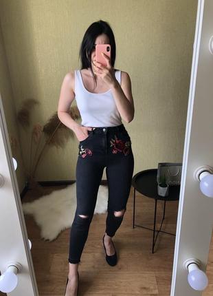 Джинси скінні з вишивкою skinny