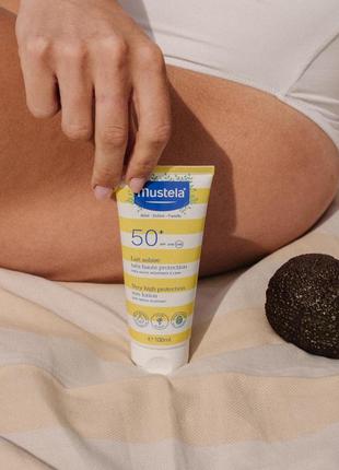 Mustela sun bebe enfant-famille, сонцезахисне молочко для обличчя та тіла, spf 50+, 100 мл