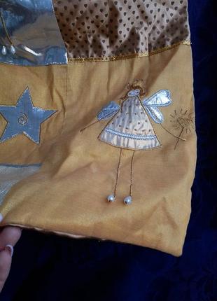 Винтаж!🎄🎊 gold пыльник органайзер мешок большой рождественский золотой сумка для хранения елка ангел звезды чехол7 фото