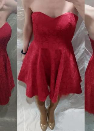 Нарядное красное платье м8 фото