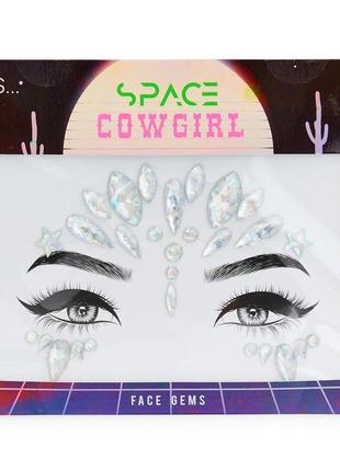Стікер "space cowgirl" face gems