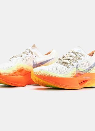 Кроссовки мужские nike air zoom vaporfly белые / оранжевые, найк аир зум вапорфлай