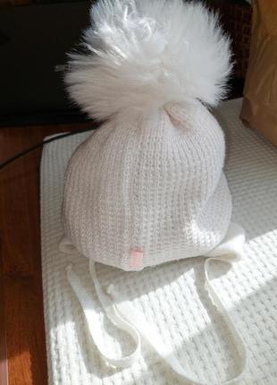 Зимова шапка на дівчинку 6 місяців2 фото