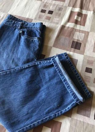 Женские широкие  укороченные джинсы размер 50-524 фото