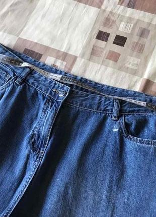Женские широкие  укороченные джинсы размер 50-525 фото