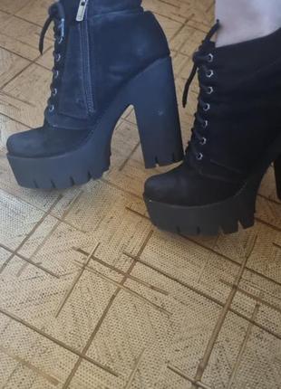 Черевики шнурівка замша 38р