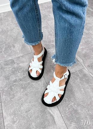 🎗️ кожаные босоножки