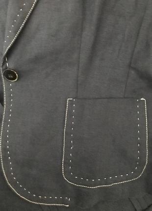 Элегантный темно-синий льняной жакет / пиджак от max mara, размер 38, укр 44-466 фото