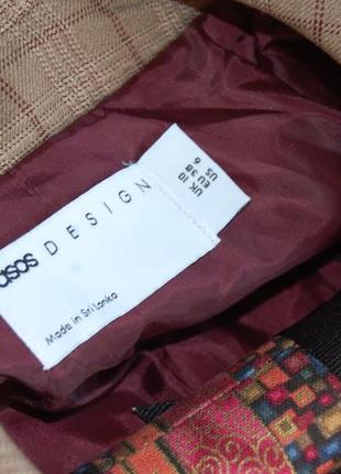 Удлиненный двубортный базовый блейзер в клетку/пиджак оверсайз asos7 фото