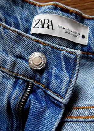 Джинсы широкие прямые zara zw premium 90s full length serenity blue jeans6 фото