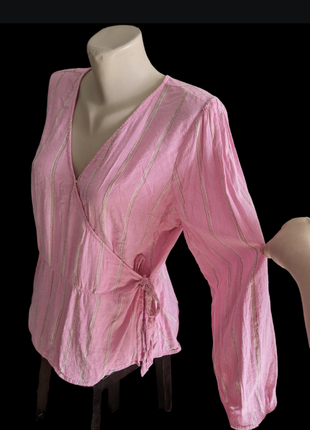 Блузка сорочка на запах рукава фанарики