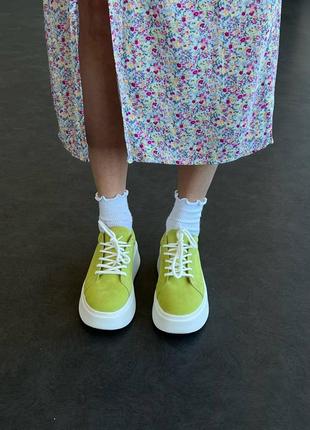 Кеды кроссовки натуральная замша на высокой подошве трендовые мокасины слипоны...