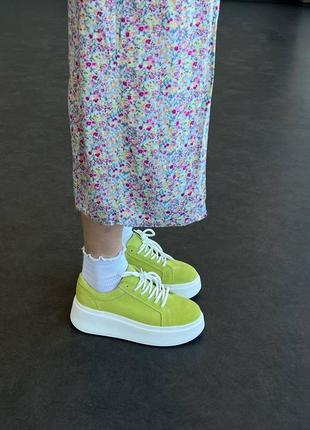 Кеды кроссовки натуральная замша на высокой подошве трендовые мокасины слипоны...