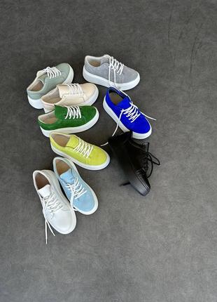 Кеды кроссовки натуральная замша на высокой подошве трендовые мокасины слипоны...