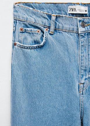 Джинсы широкие прямые zara zw premium 90s full length serenity blue jeans4 фото
