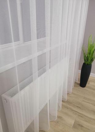 Тюль молочного кольору на тесьмі