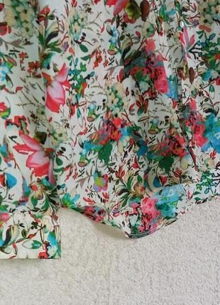 Zara блузка рубашечного кроя цветочный принт6 фото