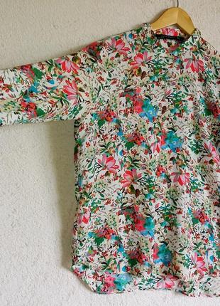 Zara блузка рубашечного кроя цветочный принт3 фото