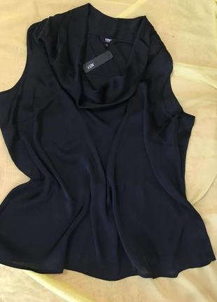 Черная  блуза с хомутом-батал-размер-24