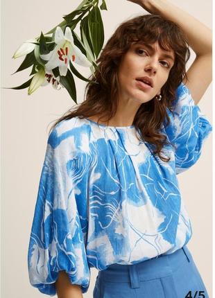 Stockh lm блуза с объемными рукавами фонариками трапеция в цветы2 фото