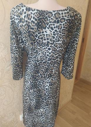 🐯🐯🐯трикотажна удовжена леопардова сукня3 фото