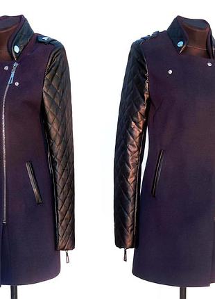 Дешево. ефектне молодіжне пальто. кашемір і шкіра. якість. р 42