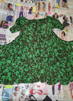 Платье-кимоно / джерси с запахом, черно зеленая " vicky martin"2 фото