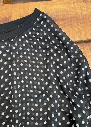 Женская кофта (свитшот, блуза) в горох new look (нью лук  срр идеал оригинал черно-белая)6 фото