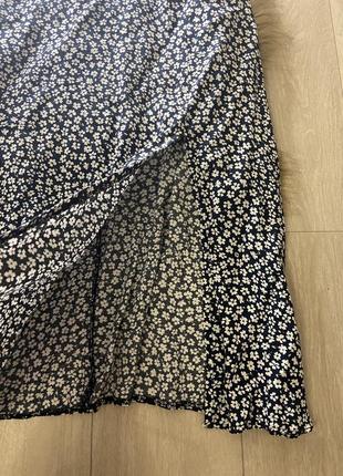 Стильная юбка с разрезом ( синяя ) 52-54 рр3 фото