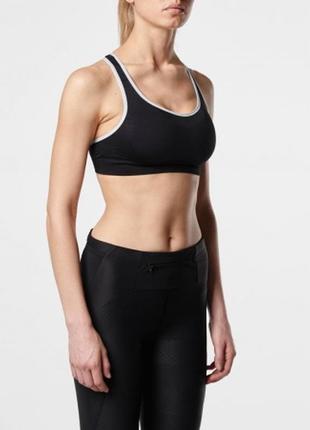 Спортивный топ, топик, бюстгальтер, черный, для спорта, kalenji