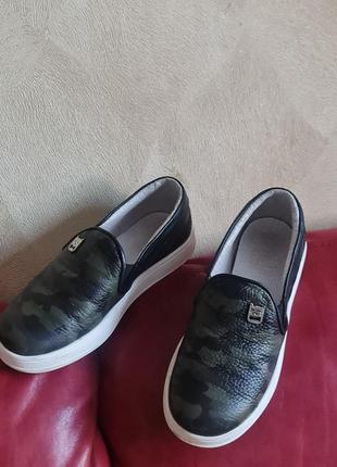 Слипоны макасины р 31 натуральная кожа кожаные