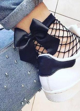 Шкарпетки сітка з бантиком шкарпетки