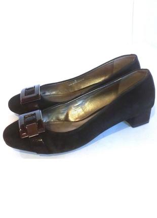🥿🥿🥿 замшевые туфли на невысоком каблуке от бренда footglove, р.38 код t0887