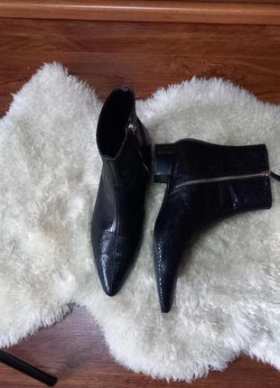 Ботинки, ботльоны, кожа, черные, zara, 41