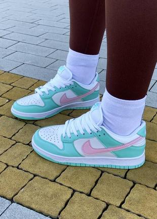 Кросівки nike sb dunk low mint pink