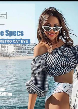 Сонцезахисні / іміджеві жіночі окуляри котяче око / лисички / ретро5 фото