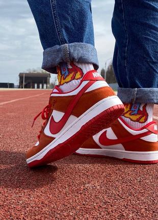 Кроссовки nike sb dunk low white orange