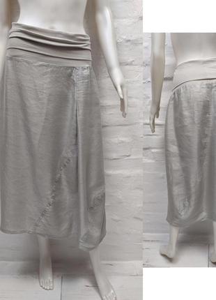 Nile ассиметричная длинная юбка из льна с вискозой1 фото