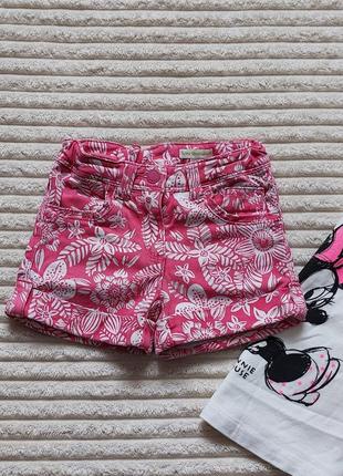 Шорты коттоновые vertbaudet, zara, next, h&m 2-4 года, джинсовые шорты с подворотом.