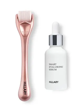 Гіалуронова сироватка hillary smart hyaluronic, 30 мл + мезороллер для обличчя hillary