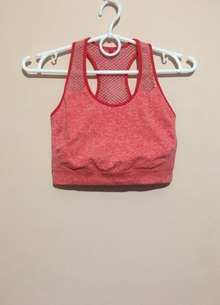 Спортивный топ primark work out coral marl seamfree crop top3 фото