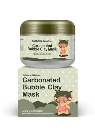 Бульбашкова маска для обличчя bioaqua carbonated bubble clay mask з каоліновою глиною, 100 г