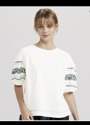 Футболка блузка блуза anna sui для uniqlo японія р. xs-s