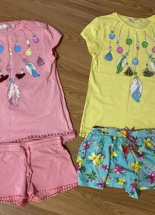 Летние вещи для девочки 6-7 лет/шорты/футболки/платье