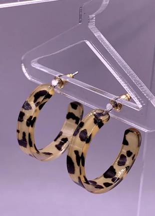 Леопардовые серьги круглые1 фото